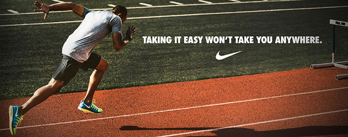 Nike dosljedno koristi odabrani font na svim fotografijama